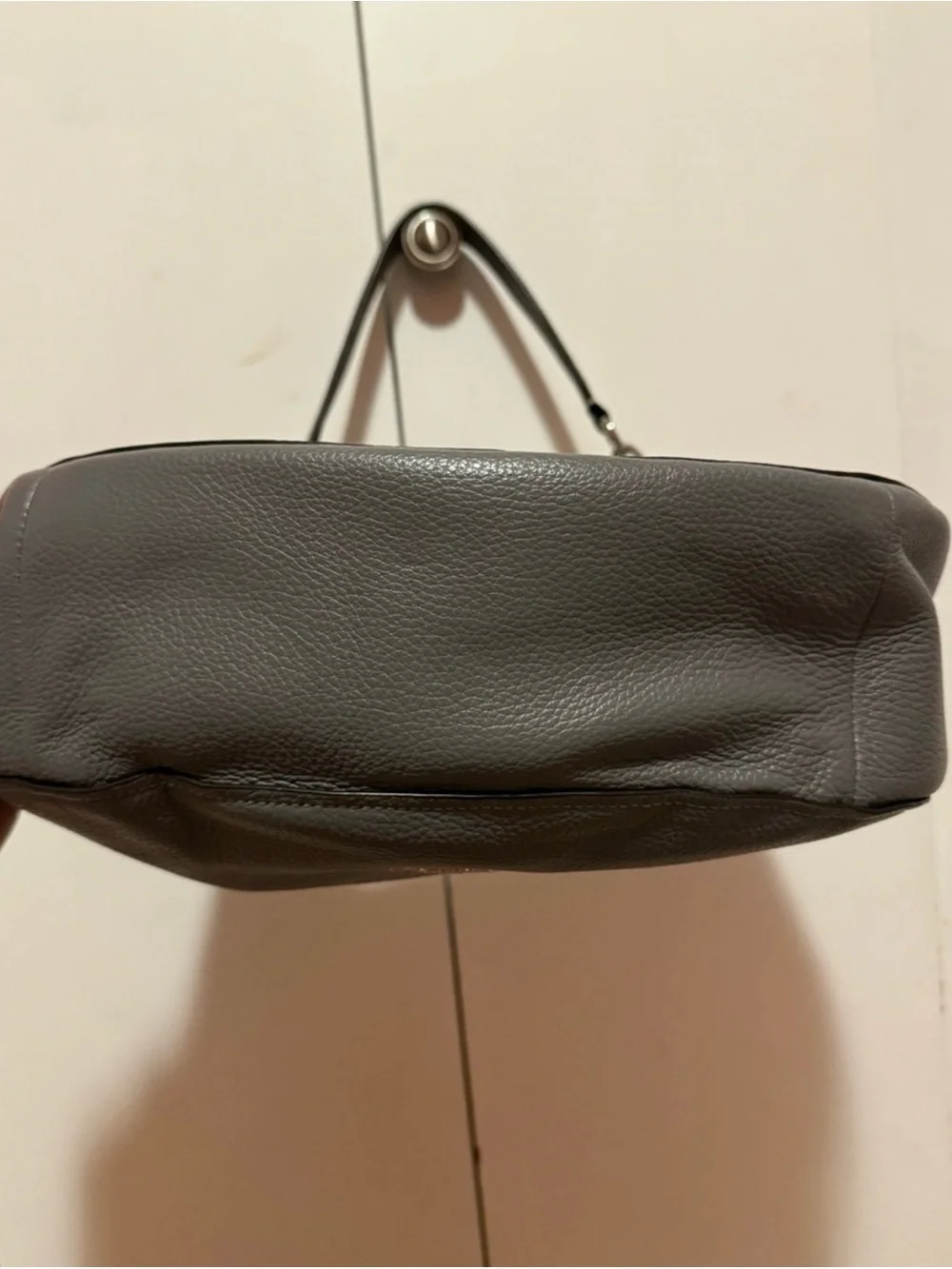 Coach Elle Hobo Heather Grey Pebbled Leather Shoulder Bag Silver Hardware